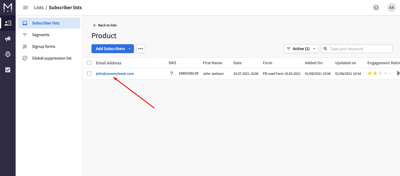 Facebook and Mailigen integration | Check for a new entry in the list of subscribers Facebook and Mailigen integration | Check for a new entry in the list of subscribers