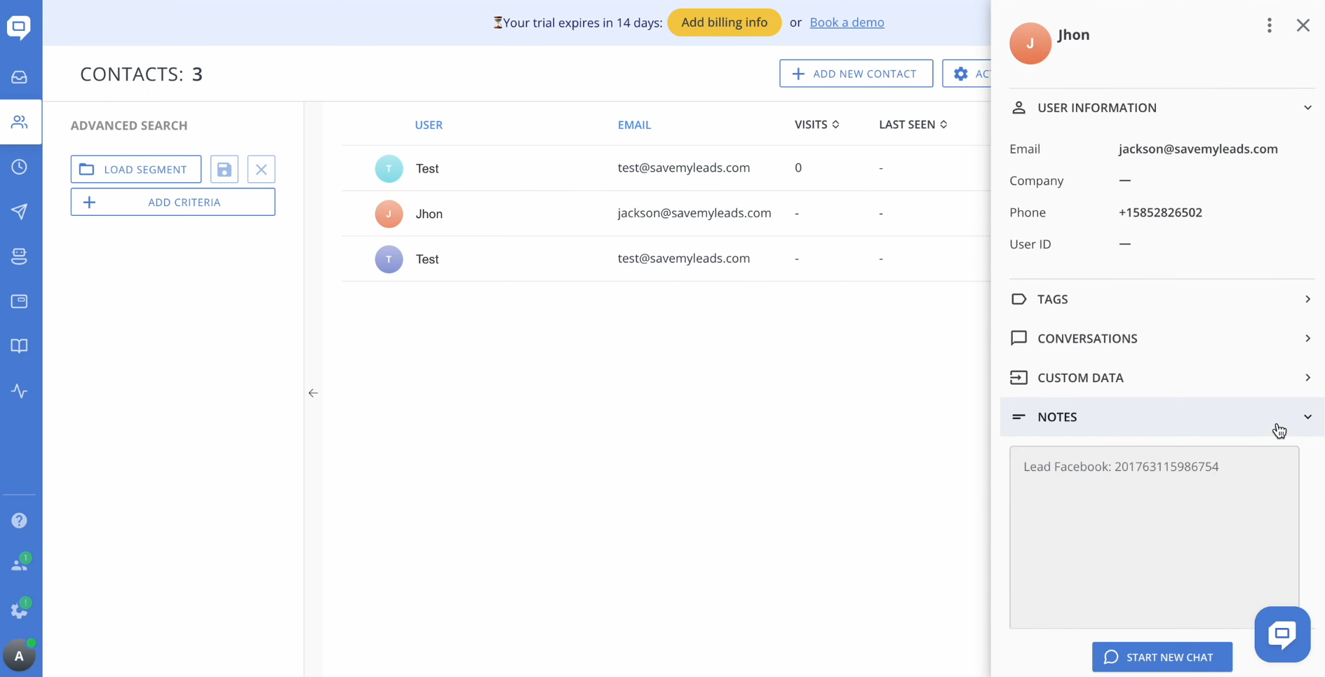 Facebook and HelpCrunch integration | Check the result Facebook and HelpCrunch integration | Check the result