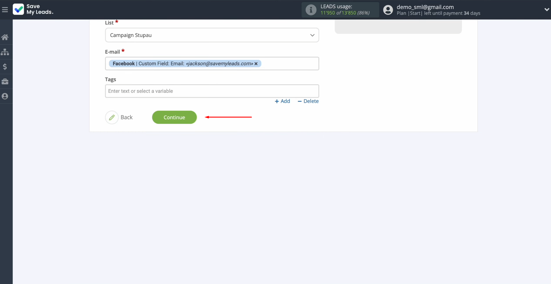 FeedBlitz and Facebook integration | Click “Continue” FeedBlitz and Facebook integration | Click “Continue”