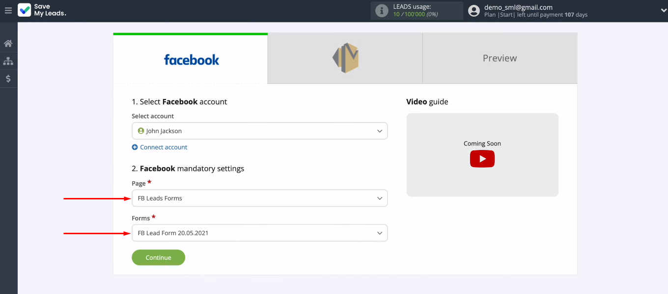 Facebook and Amazon SES integration | Define the ad page and lead form Facebook and Amazon SES integration | Define the ad page and lead form