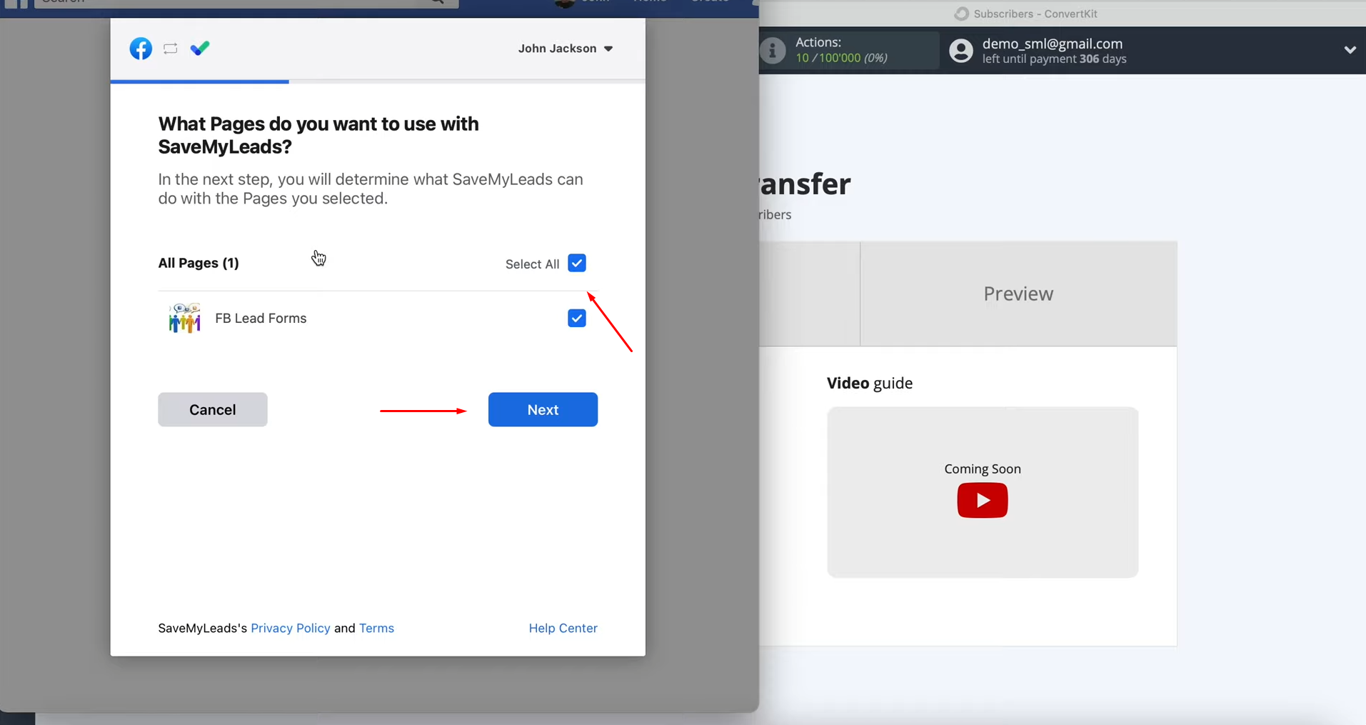 Facebook and ConvertKit integration | Check all the fields at once Facebook and ConvertKit integration | Check all the fields at once