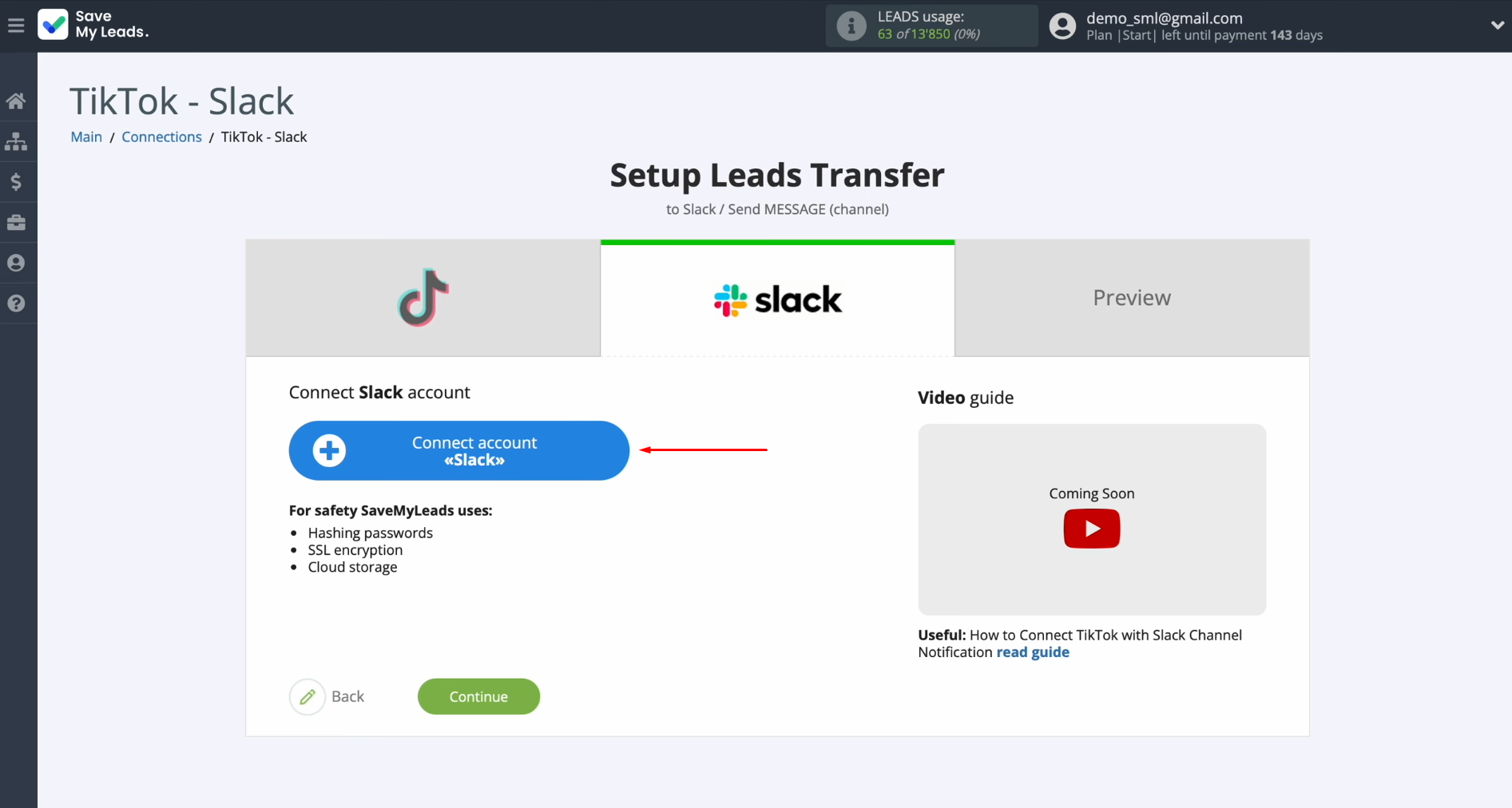 TikTok and Slack integration | Connect your Slack account to SaveMyLeads TikTok and Slack integration | Connect your Slack account to SaveMyLeads