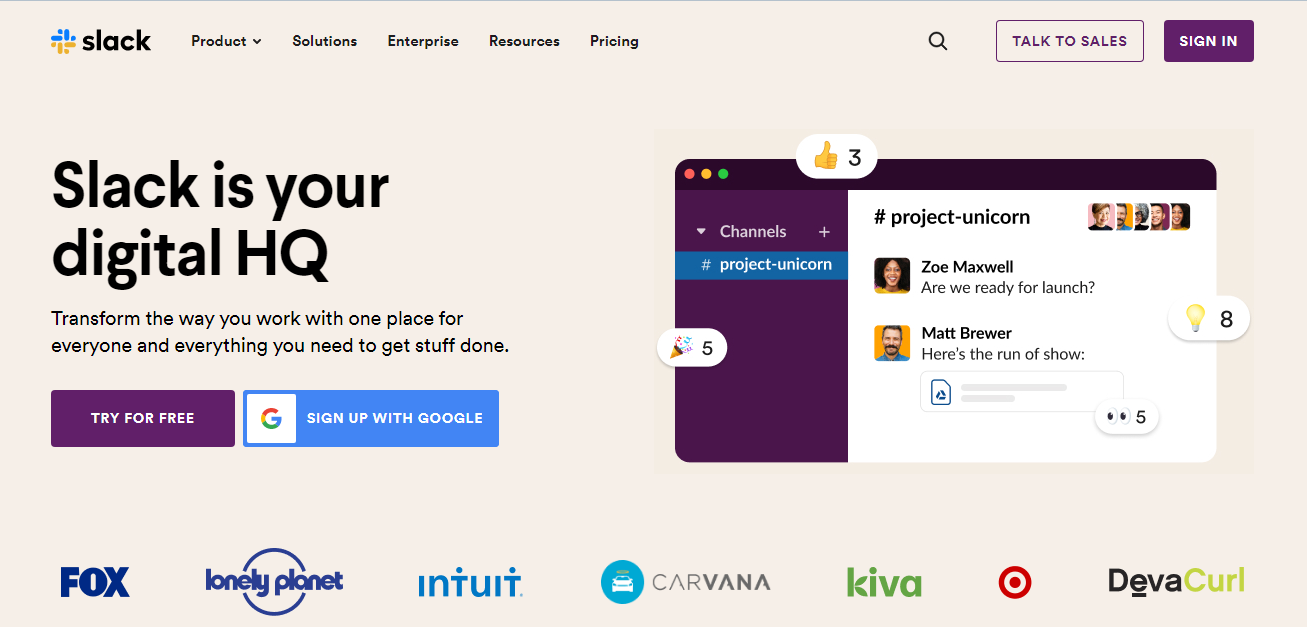Slack: official site Slack: official site