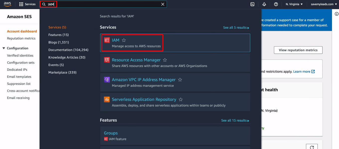 Facebook and Amazon SES integration | Go to the IAM system Facebook and Amazon SES integration | Go to the IAM system