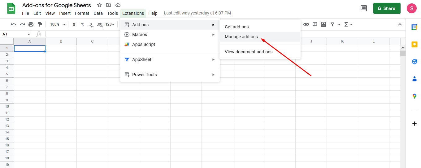 Extensions for Google Sheets | Manage add-ons<br> Extensions for Google Sheets | Manage add-ons<br>