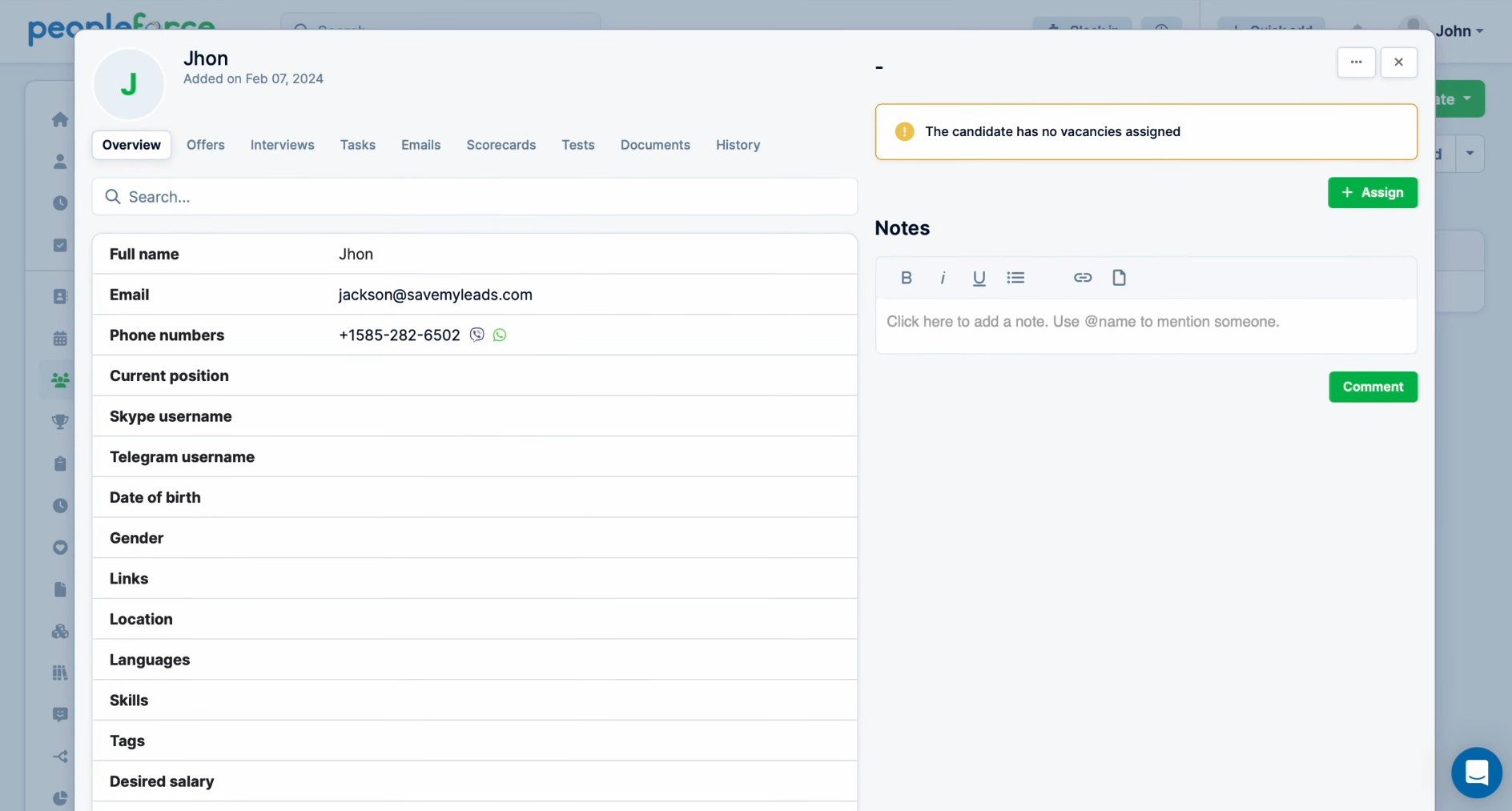 PeopleForce and Facebook integration | Go to PeopleForce and check the result PeopleForce and Facebook integration | Go to PeopleForce and check the result
