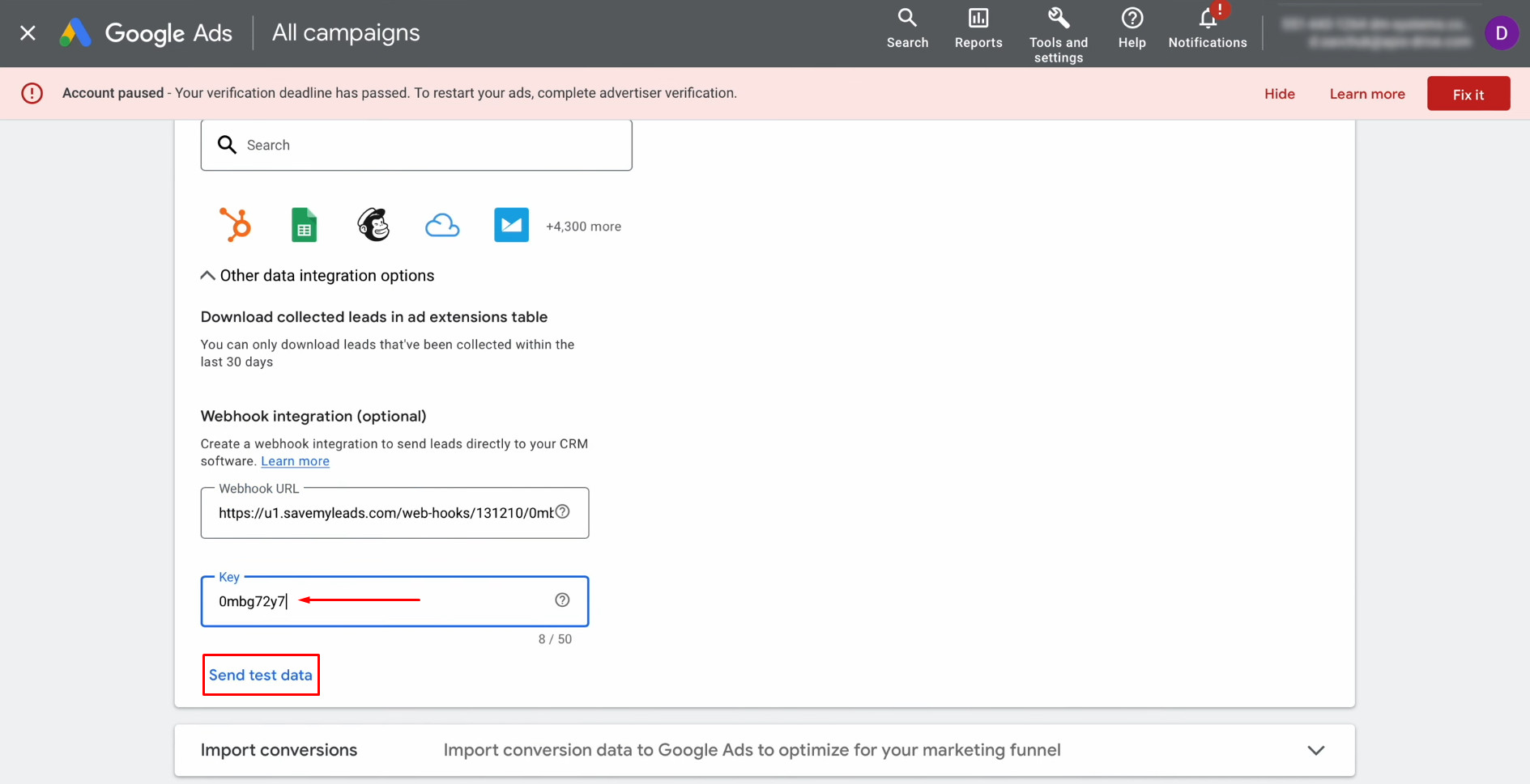 Google Lead Form and Trello integration | Paste the part of the URL into the Key field Google Lead Form and Trello integration | Paste the part of the URL into the Key field