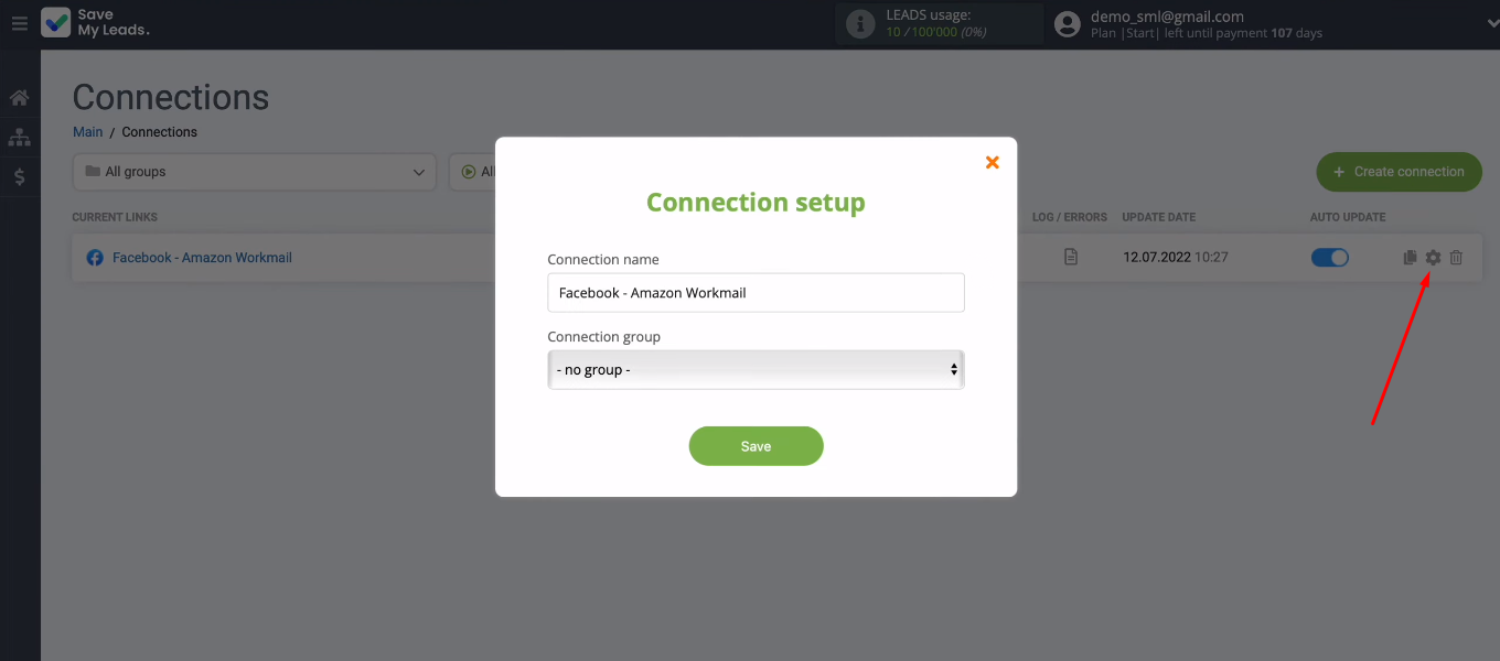 Facebook and Amazon WorkMail integration | Settings Facebook and Amazon WorkMail integration | Settings