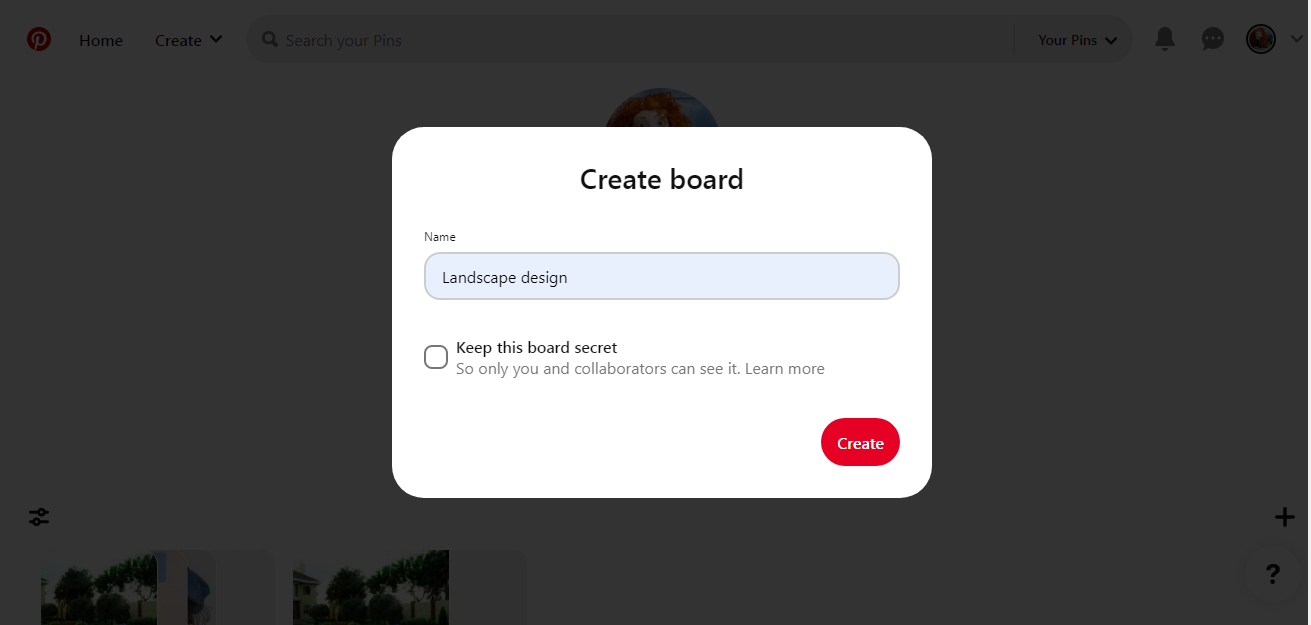 How to post on Pinterest | Name the board and click "Create" How to post on Pinterest | Name the board and click "Create"