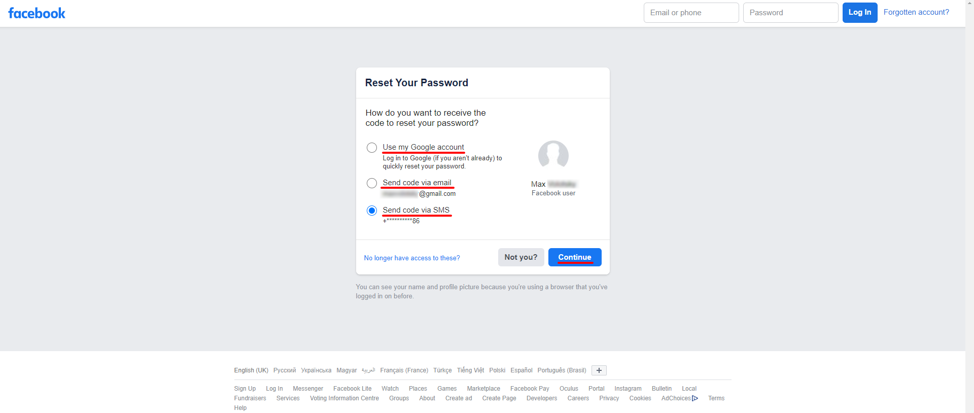 Reset password Reset password