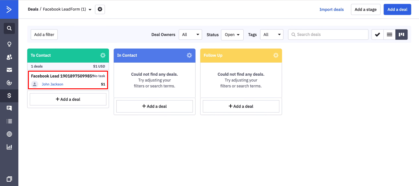 Facebook and ActiveCampaign integration | Test deal in ActiveCampaign Facebook and ActiveCampaign integration | Test deal in ActiveCampaign