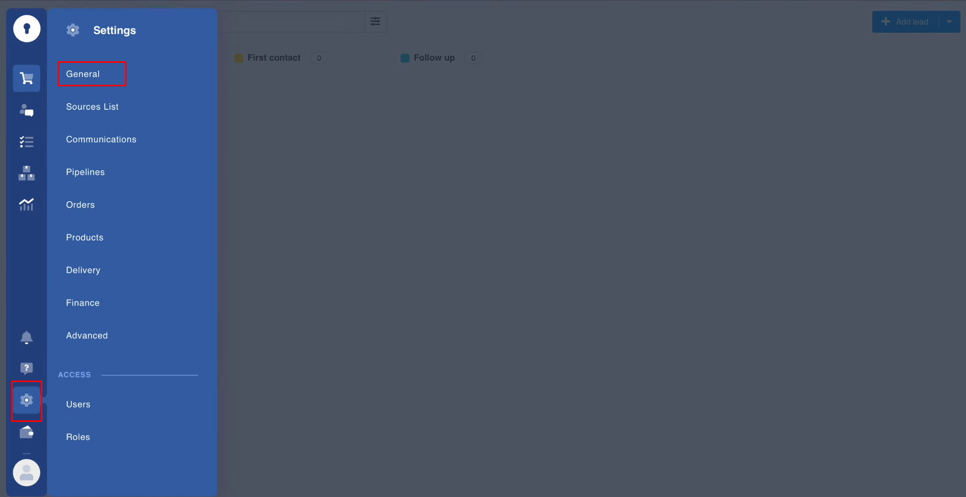 Facebook and KeyCRM integration | Go to “General” settings Facebook and KeyCRM integration | Go to “General” settings