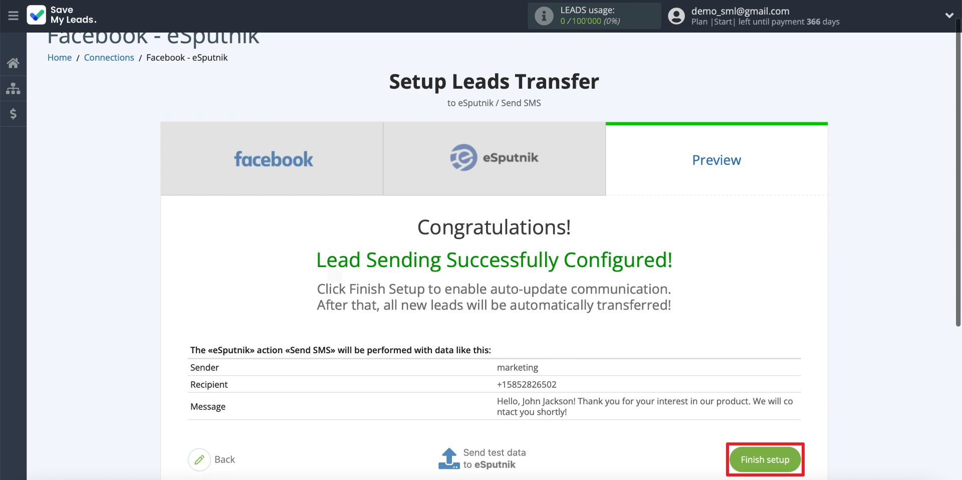 Facebook and eSputnik integration | Finishing the setup Facebook and eSputnik integration | Finishing the setup