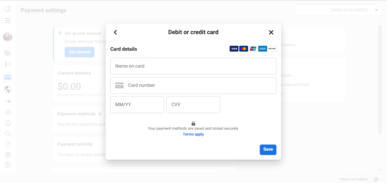 Card details Card details