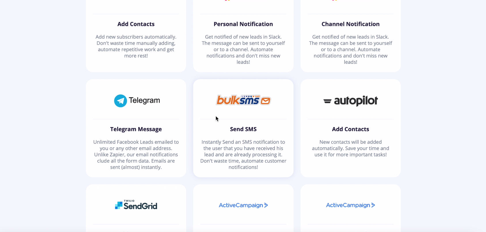 Facebook and BulkSMS integration | Select a template Facebook and BulkSMS integration | Select a template