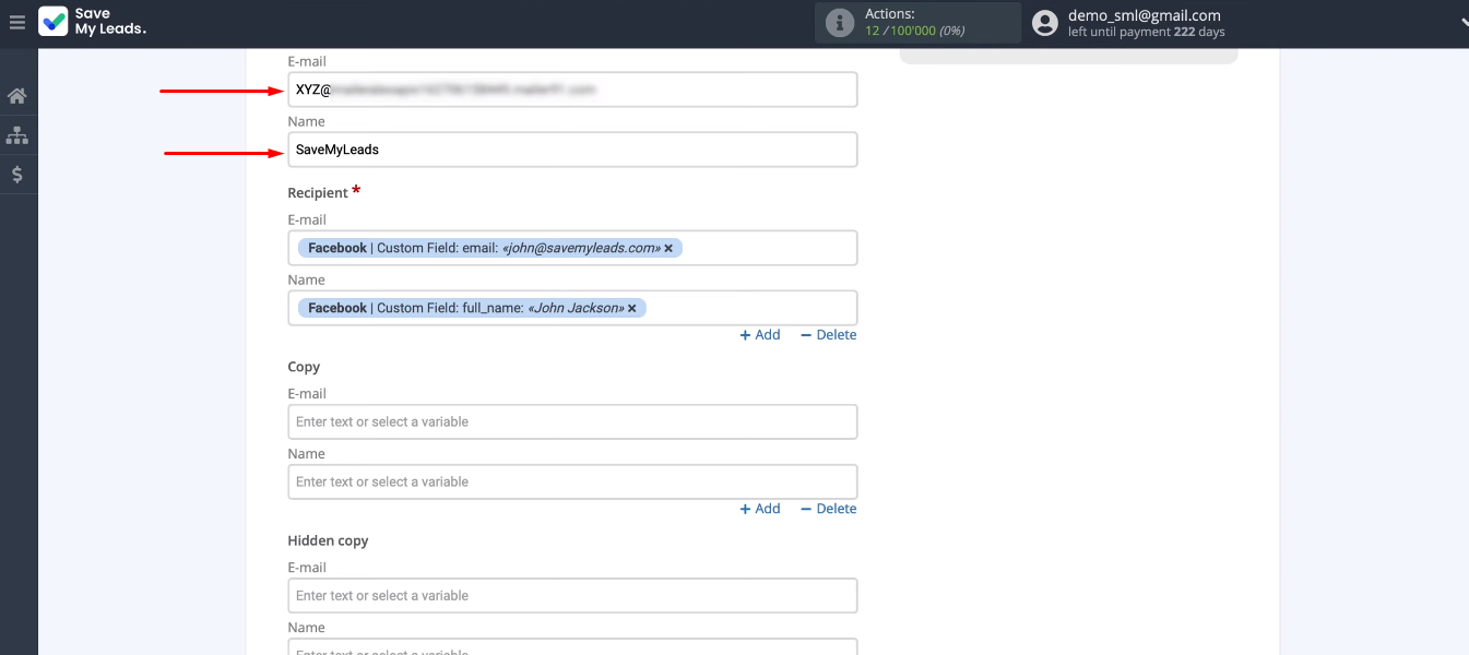 Facebook and MSG91 integration | Fill in the Sender block Facebook and MSG91 integration | Fill in the Sender block