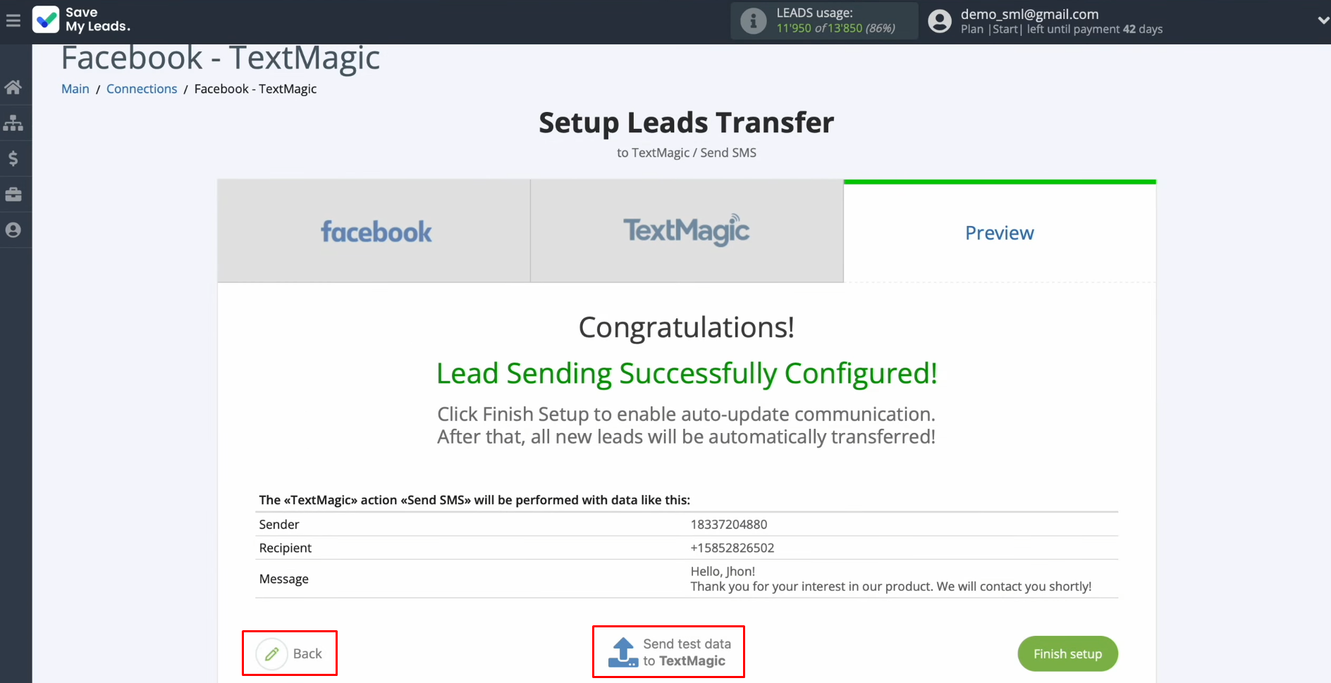 Textmagic and Facebook integration | Check the correctness of the settings Textmagic and Facebook integration | Check the correctness of the settings