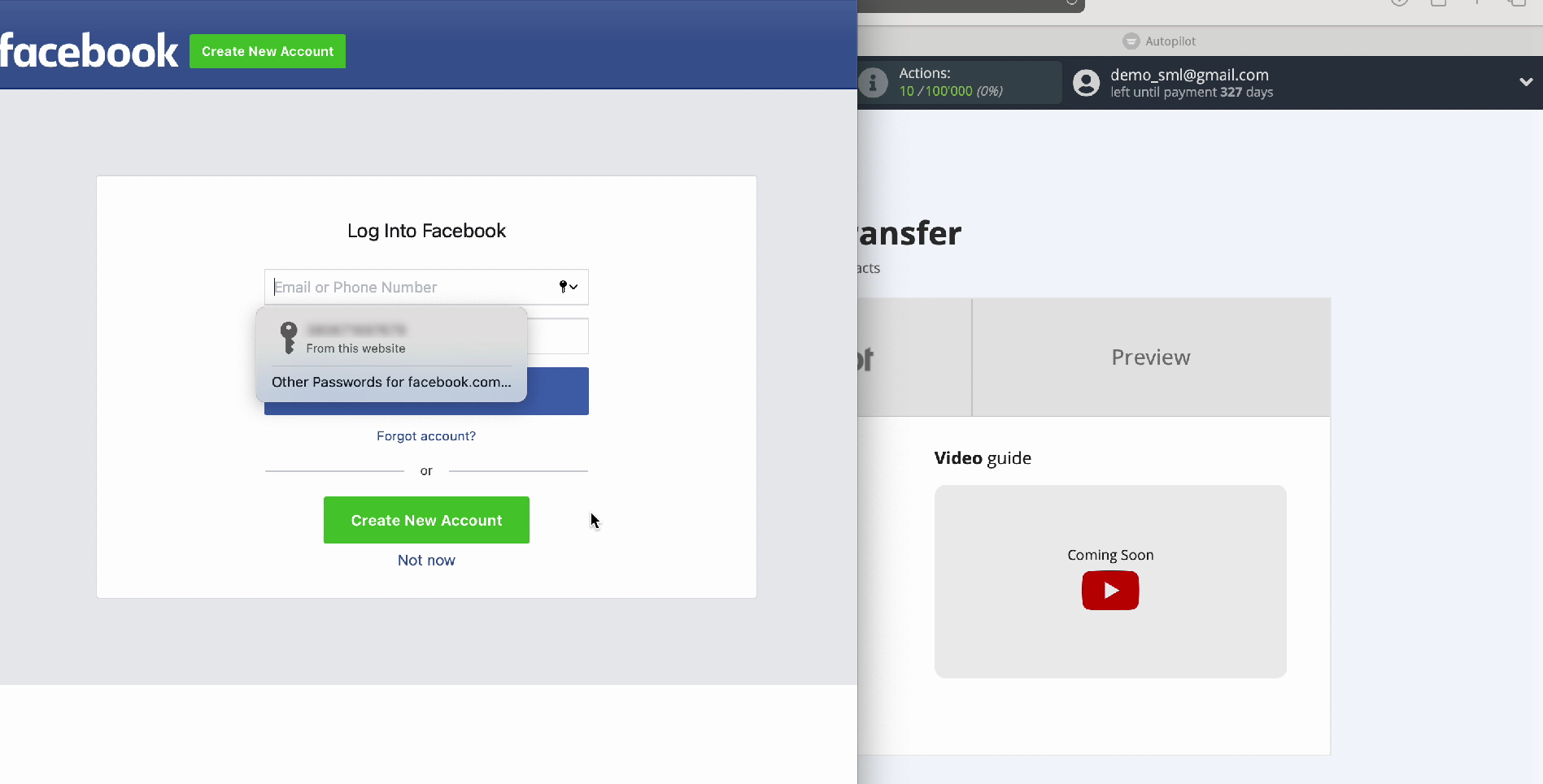 Enter login and password Enter login and password