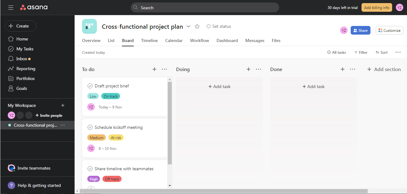 Asana vs Jira | Asana interface Asana vs Jira | Asana interface