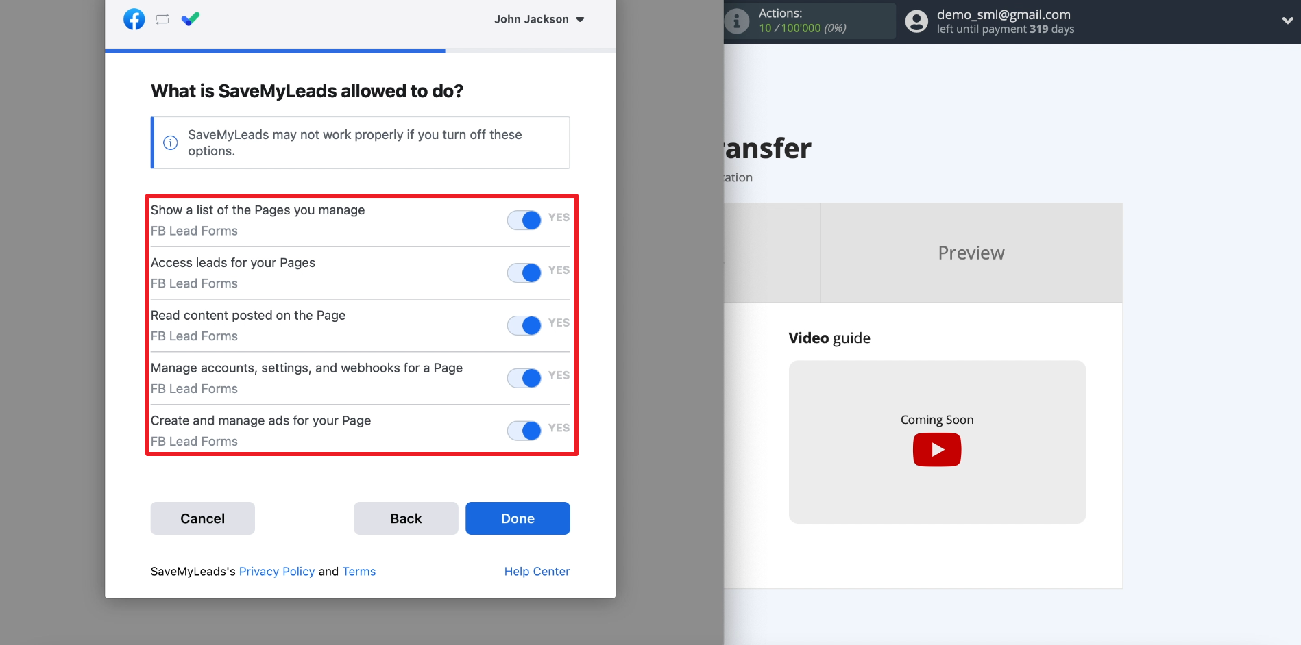 How to set up the upload of new leads from Facebook ad account to Slack private messages | Allow SaveMyLeads to download leads How to set up the upload of new leads from Facebook ad account to Slack private messages | Allow SaveMyLeads to download leads