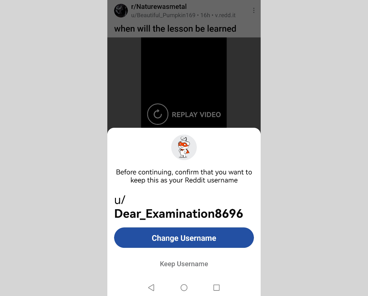 Click on the Change Username button Click on the Change Username button