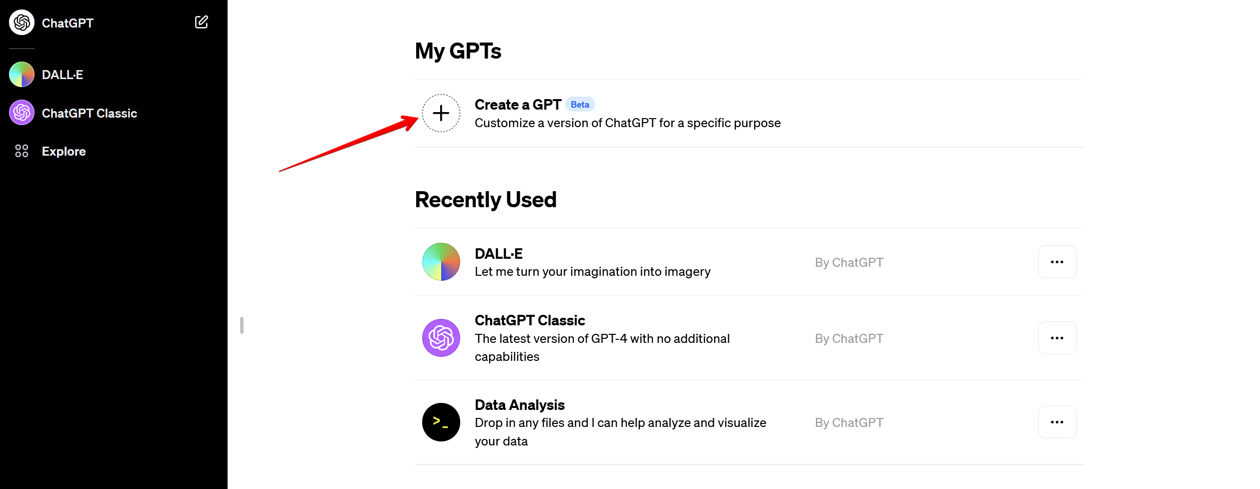 Creating Custom GPTs | Click “Create a GPT” Creating Custom GPTs | Click “Create a GPT”