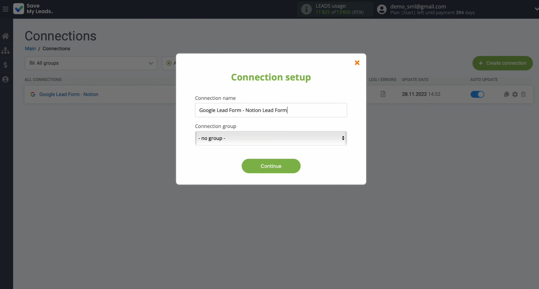 Google Ads Lead Form and Notion integration | Change the connection name and add it to a group Google Ads Lead Form and Notion integration | Change the connection name and add it to a group