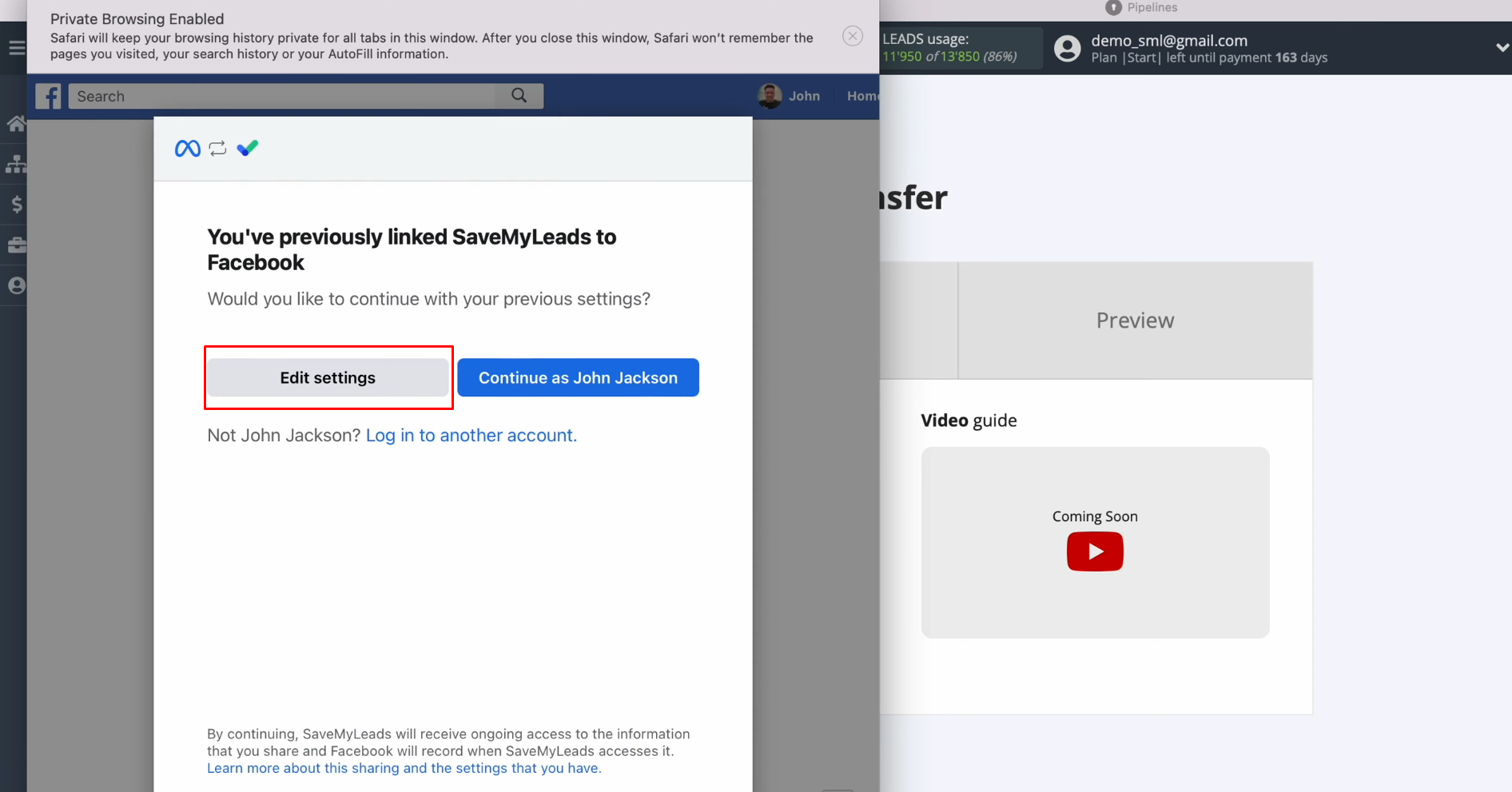 Facebook and KeyCRM integration | Click “Edit settings” Facebook and KeyCRM integration | Click “Edit settings”