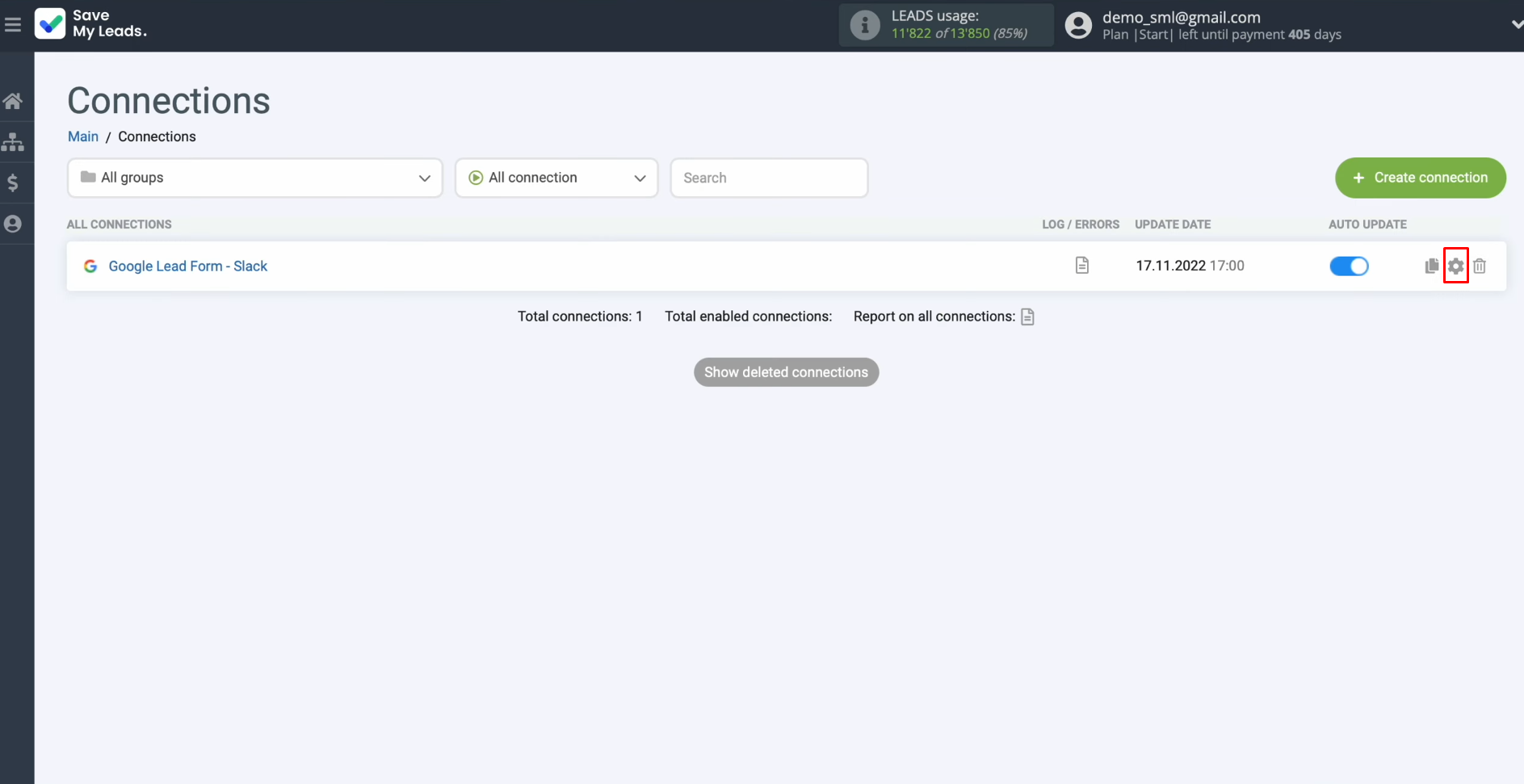 Google Lead Form and Slack integration | Click on the gear icon Google Lead Form and Slack integration | Click on the gear icon