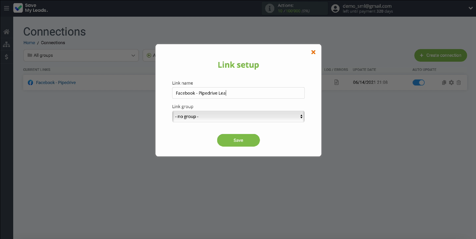 Facebook Leads Ads and Pipedrive CRM integration | Change the name of a connection Facebook Leads Ads and Pipedrive CRM integration | Change the name of a connection