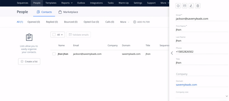 Facebook and Reply integration | The contact in Reply