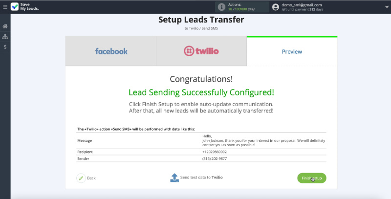 Facebook and Twilio integration | Complete setup