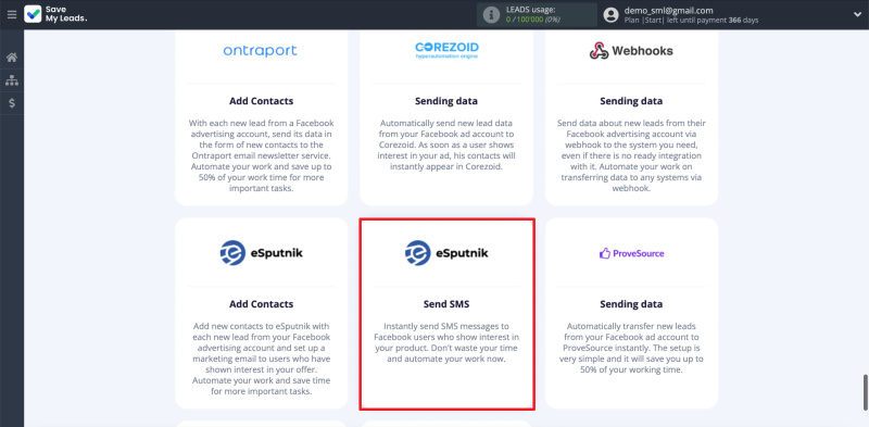 Facebook and eSputnik integration |&nbsp;Choosing eSputnik 