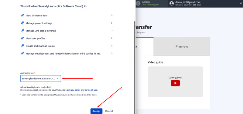 Facebook and Jira Software Cloud integration | Provide access