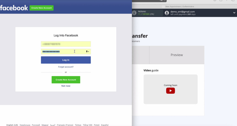 Facebook and GoReminders integration | Click Edit Settings