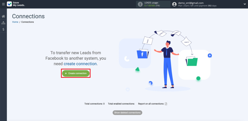 How to set up uploading new leads from a Facebook ad account in Corezoid | Opening the list of available integrations