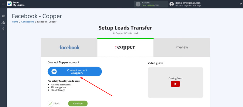 Facebook and Copper integration | Connect a Copper account
