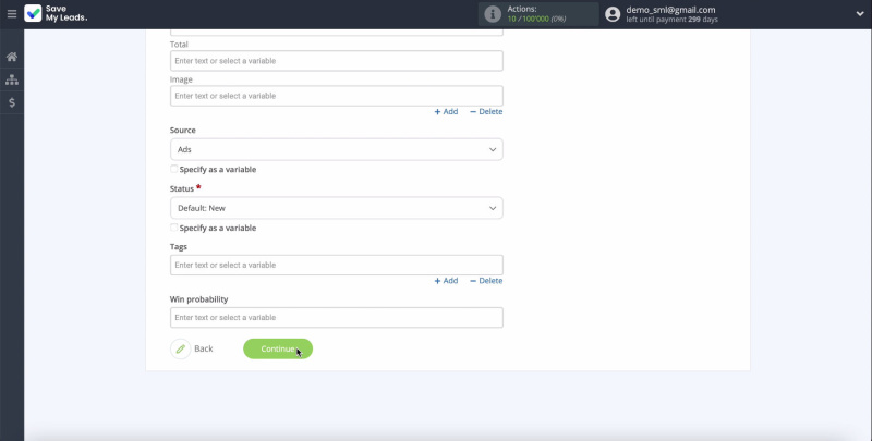 Facebook and AgileCRM integration | Continue Configuring