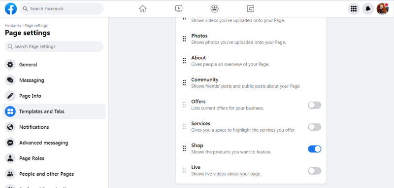 Go to the Templates and Tabs category