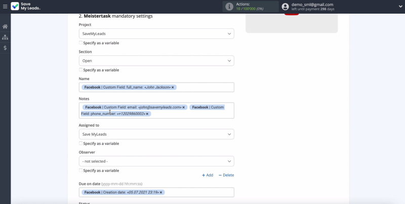 Fields tasks