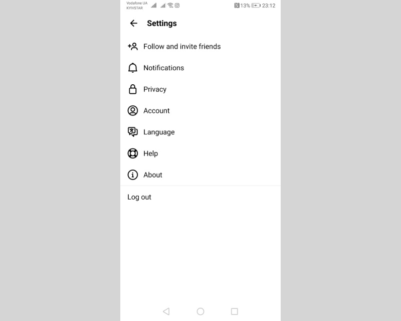 Click "Account"