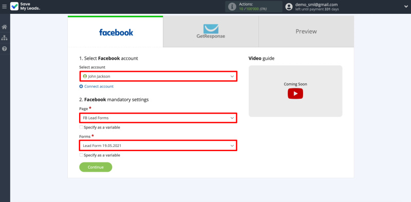 How To Set Up New Leads From Facebook To GetResponse | Configuring data upload from Facebook