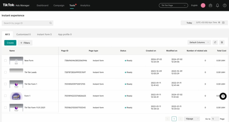 TikTok and MailerLite integration | Users' contacts in TikTok