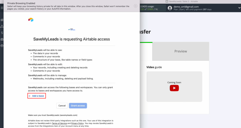 Airtable Facebook integration | Provide access to your databases