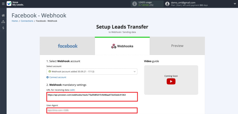 Facebook and Webhooks integration |&nbsp;Setting up data transfer, part 1
