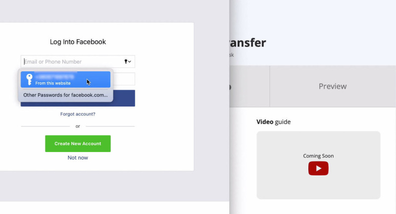 Facebook and ClickUp integration | Enter your username and password