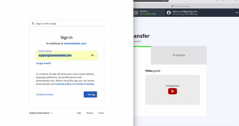 Facebook and Google Contacts integration | &nbsp;Connect your Google account
