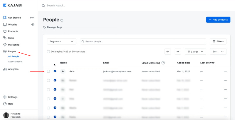 Facebook Leads Ads and Kajabi integration | Check the result