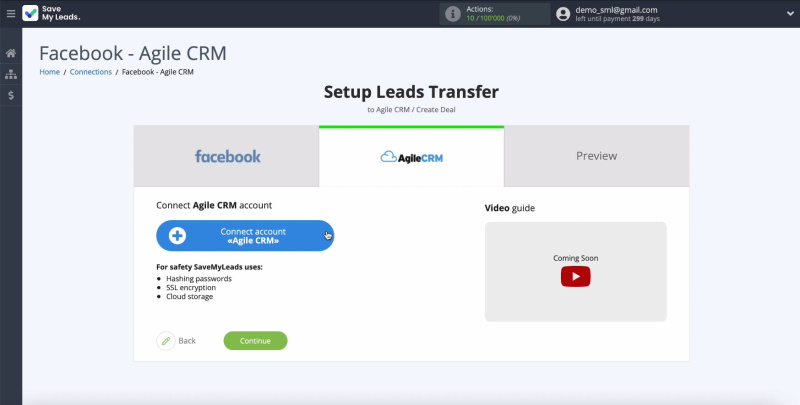 Facebook and AgileCRM integration | Connect AgileCRM to SaveMyLeads