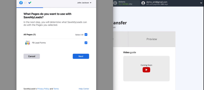 Facebook and Pipedrive integration | Select advertising pages